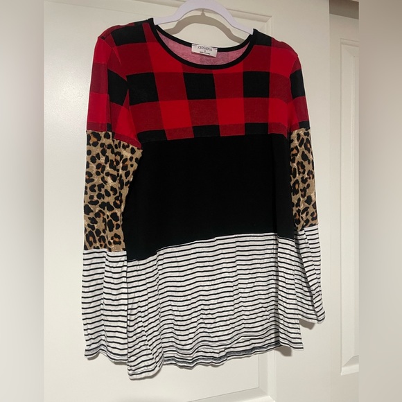Zenana Outfitters Tops - 🐆♥️▪️Multi Patterned Long Sleeve Striped Blouse 🐆♥️▪️